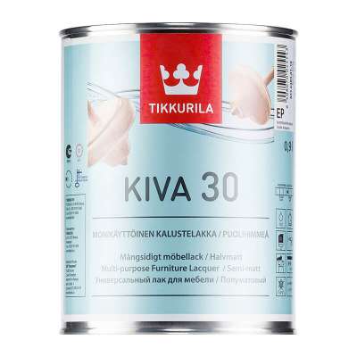 Лак для мебели Tikkurila Kiva 30 ЕР полуматовый (0,9 л)