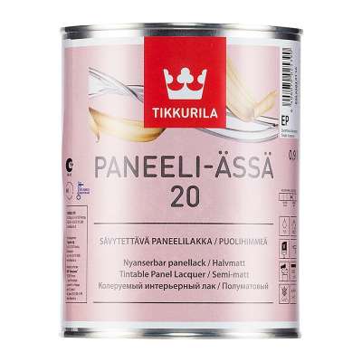 Лак для стен и потолков Tikkurila Panelli-Assa 20 полуматовый (0,9 л)