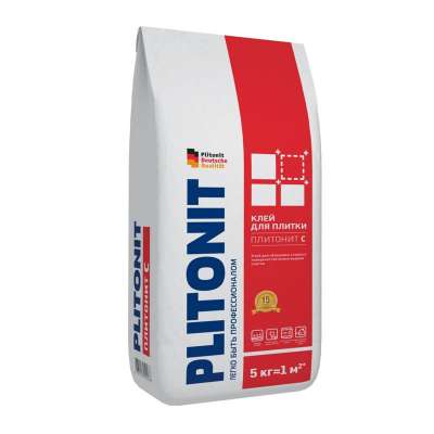Клей для плитки Plitonit С, по сложным основаниям, 5 кг