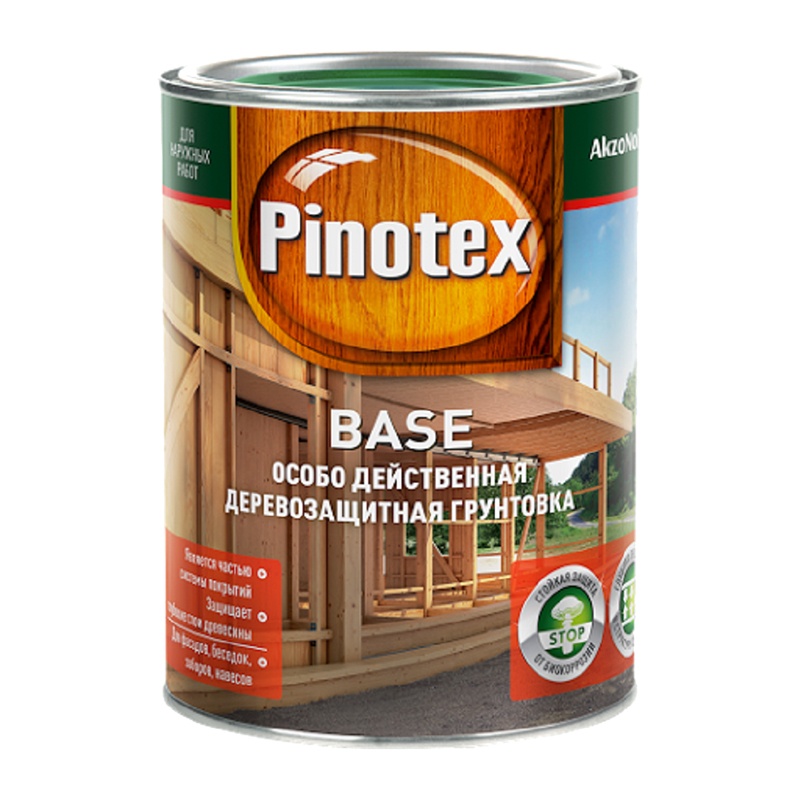 Антисептик для защиты древесины Pinotex Base грунтовочный (1 л)
