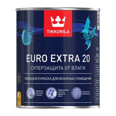 Краска в/д для влажных помещений Tikkurila EURO EXTRA 20 A (0,9 л)