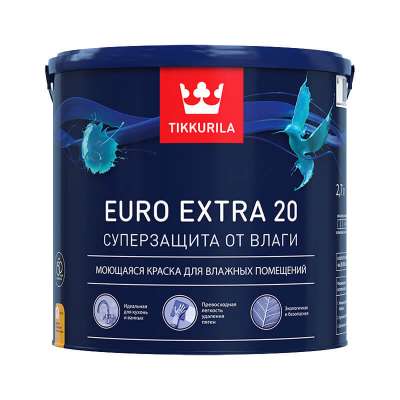 Краска в/д для влажных помещений Tikkurila EURO EXTRA 20 A (2,7 л)