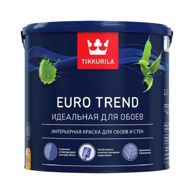 Краска в/д для обоев и стен Tikkurila EURO TREND А матовая (2,7 л)
