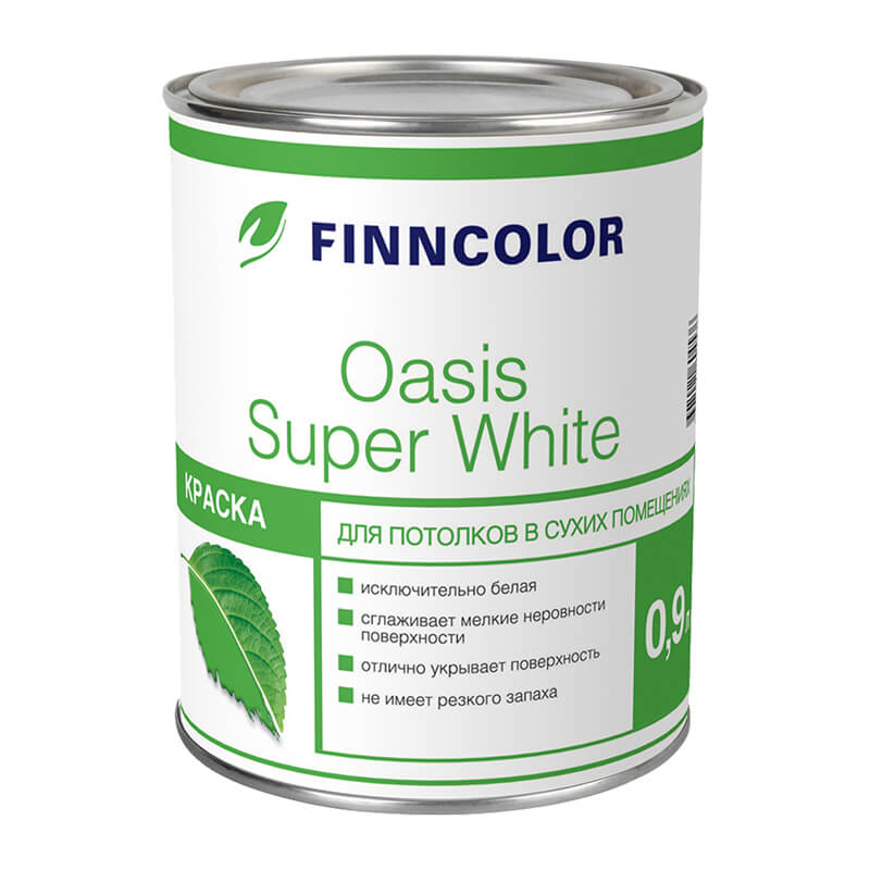 Краска в/д для потолка Finncolor Oasis Super White (0,9 л)