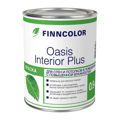 Краска в/д для стен и потолков Finncolor Oasis Interior plus (0,9 л)